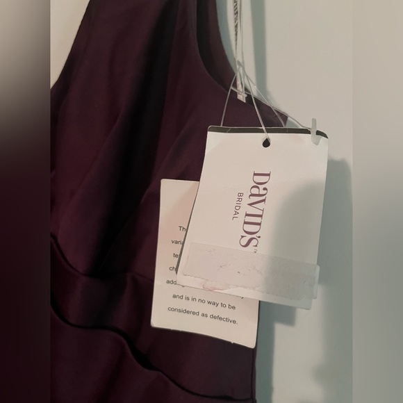 David’s Bridal Long purple satin tank bridesmaid dress - Picture 6 of 8